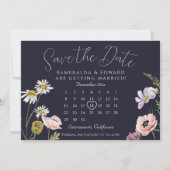 Grüne Blume Hochzeitskalender Save the Date (Vorderseite)