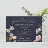 Grüne Blume Hochzeitskalender Save the Date (Stehend Vorderseite)