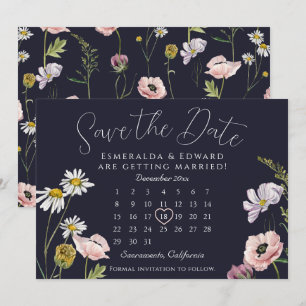 Grüne Blume Hochzeitskalender Save the Date