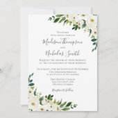 Grüne Blume Hochzeitskarten Einladung (Vorderseite)