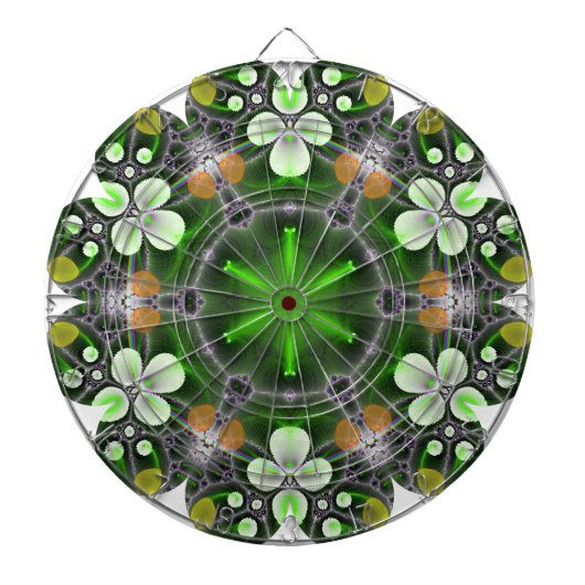 Grüne Blume in Kaleidoskop Dartscheibe (vorne)