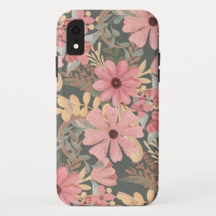 Grüne Blume in rosa Farbe Verlassen Wasserfarbmust Case-Mate iPhone Hülle