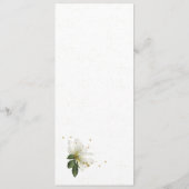 Grüne Blume in Weiß und Gold Menükarte (Rückseite)