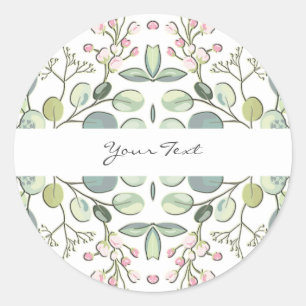 Grüne Blume Klassischer Rundaufkleber Runder Aufkleber