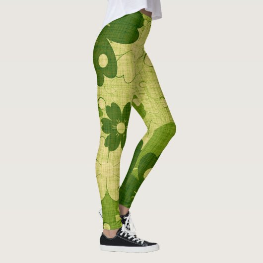Grüne Blume Leggings (Rechts)