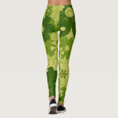 Grüne Blume Leggings (Rückseite)