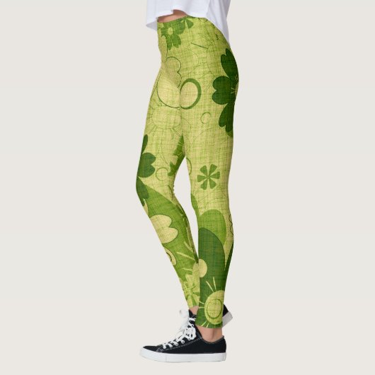 Grüne Blume Leggings (Links)