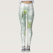 Grüne Blume Leggings (Vorderseite)