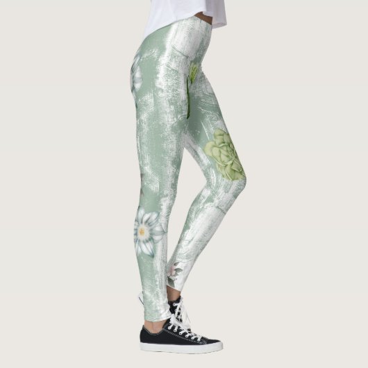 Grüne Blume Leggings (Rechts)