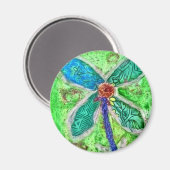 Grüne Blume Magnet (Vorderseite/Rückseite)