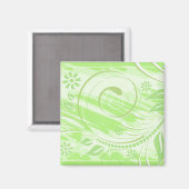 grüne Blume Magnet (Vorderseite/Rückseite)