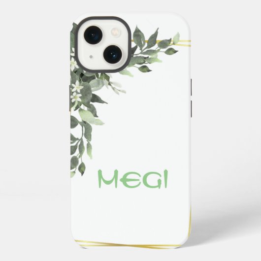 Grüne Blume Maske iPhone Hülle (Rückseite)