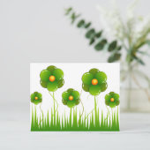 Grüne Blume - Maßgeschneiderte Postkarte (Stehend Vorderseite)