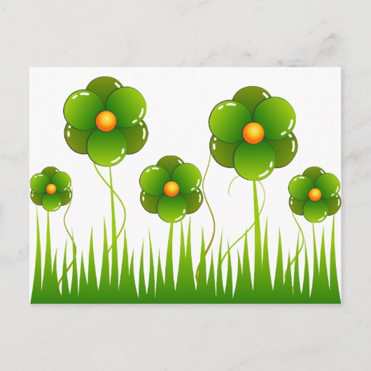 Grüne Blume - Maßgeschneiderte Postkarte (Vorderseite)