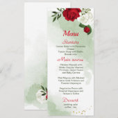 Grüne Blume Menükarte (Vorne/Hinten)