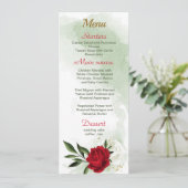 Grüne Blume Menükarte (Stehend Vorderseite)
