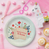 Grüne Blume mit Matzah Pessach Seder Pappteller (Party)