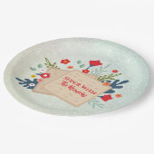 Grüne Blume mit Matzah Pessach Seder Pappteller (Schrägansicht)