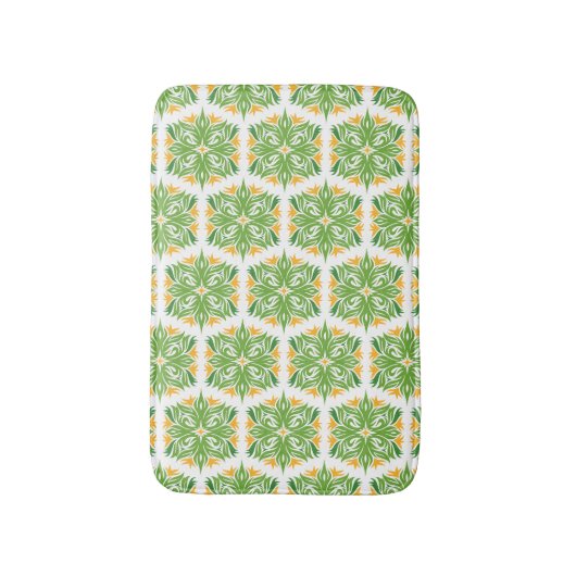 Grüne Blume, Muster von Blume, Blumenmuster Badematte (Vorderseite Vertikal)