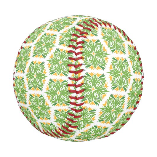Grüne Blume, Muster von Blume, Blumenmuster Baseball (Schrägansicht)