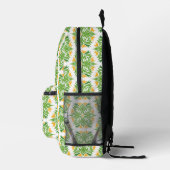 Grüne Blume, Muster von Blume, Blumenmuster Bedruckter Rucksack (Rechts)