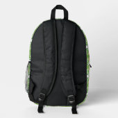 Grüne Blume, Muster von Blume, Blumenmuster Bedruckter Rucksack (Rückseite)
