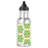 Grüne Blume, Muster von Blume, Blumenmuster Edelstahlflasche (Rechts)