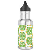 Grüne Blume, Muster von Blume, Blumenmuster Edelstahlflasche (Links)