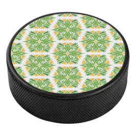 Grüne Blume, Muster von Blume, Blumenmuster Eishockey Puck
