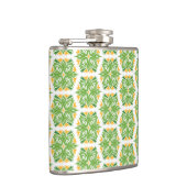 Grüne Blume, Muster von Blume, Blumenmuster Flachmann (Rechts)