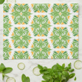 Grüne Blume, Muster von Blume, Blumenmuster Geschirrtuch (Gefaltet)