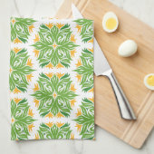 Grüne Blume, Muster von Blume, Blumenmuster Geschirrtuch (Viertel Falte)