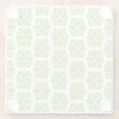 Grüne Blume, Muster von Blume, Blumenmuster Glasuntersetzer (Rückseite)