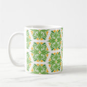 Grüne Blume, Muster von Blume, Blumenmuster Kaffeetasse (Links)