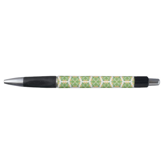 Grüne Blume, Muster von Blume, Blumenmuster Kugelschreiber (Vorderseite)