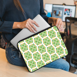 Grüne Blume, Muster von Blume, Blumenmuster Laptopschutzhülle