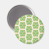 Grüne Blume, Muster von Blume, Blumenmuster Magnet (Vorderseite/Rückseite)