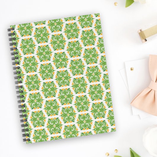 Grüne Blume, Muster von Blume, Blumenmuster Notizblock