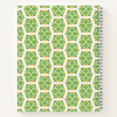 Grüne Blume, Muster von Blume, Blumenmuster Notizblock (Rückseite)