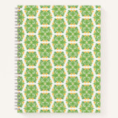 Grüne Blume, Muster von Blume, Blumenmuster Notizblock (Vorderseite)