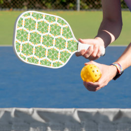 Grüne Blume, Muster von Blume, Blumenmuster Pickleball Schläger