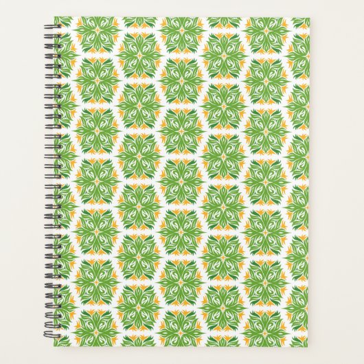 Grüne Blume, Muster von Blume, Blumenmuster Planer (Vorderseite)