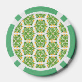 Grüne Blume, Muster von Blume, Blumenmuster Pokerchips (Rückseite)