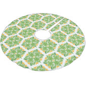 Grüne Blume, Muster von Blume, Blumenmuster Polyester Weihnachtsbaumdecke (Schrägansicht)
