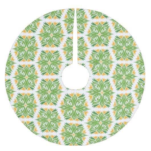 Grüne Blume, Muster von Blume, Blumenmuster Polyester Weihnachtsbaumdecke (Vorderseite)