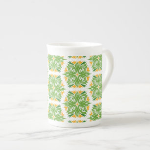 Grüne Blume, Muster von Blume, Blumenmuster Porzellantasse