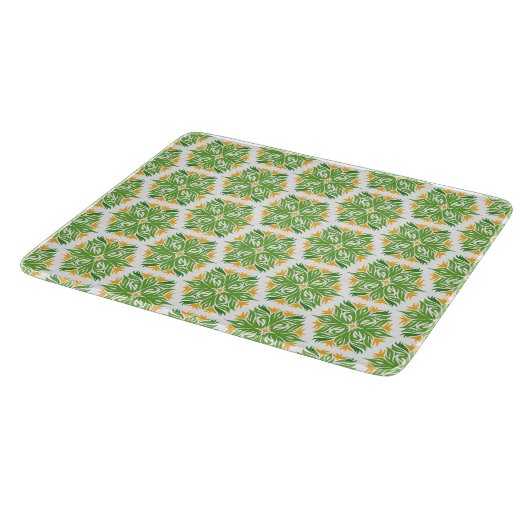 Grüne Blume, Muster von Blume, Blumenmuster Schneidebrett (Ecke)