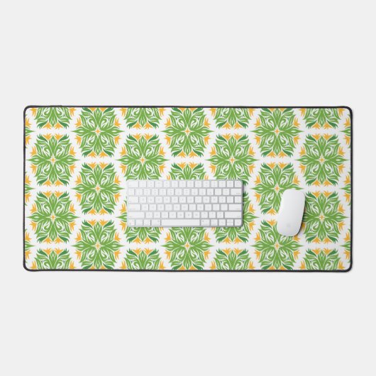 Grüne Blume, Muster von Blume, Blumenmuster Schreibtischunterlage (Tastatur & Maus)