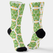 Grüne Blume, Muster von Blume, Blumenmuster Socken (Gewinkelt)