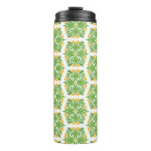 Grüne Blume, Muster von Blume, Blumenmuster Thermosbecher (Vorderseite)